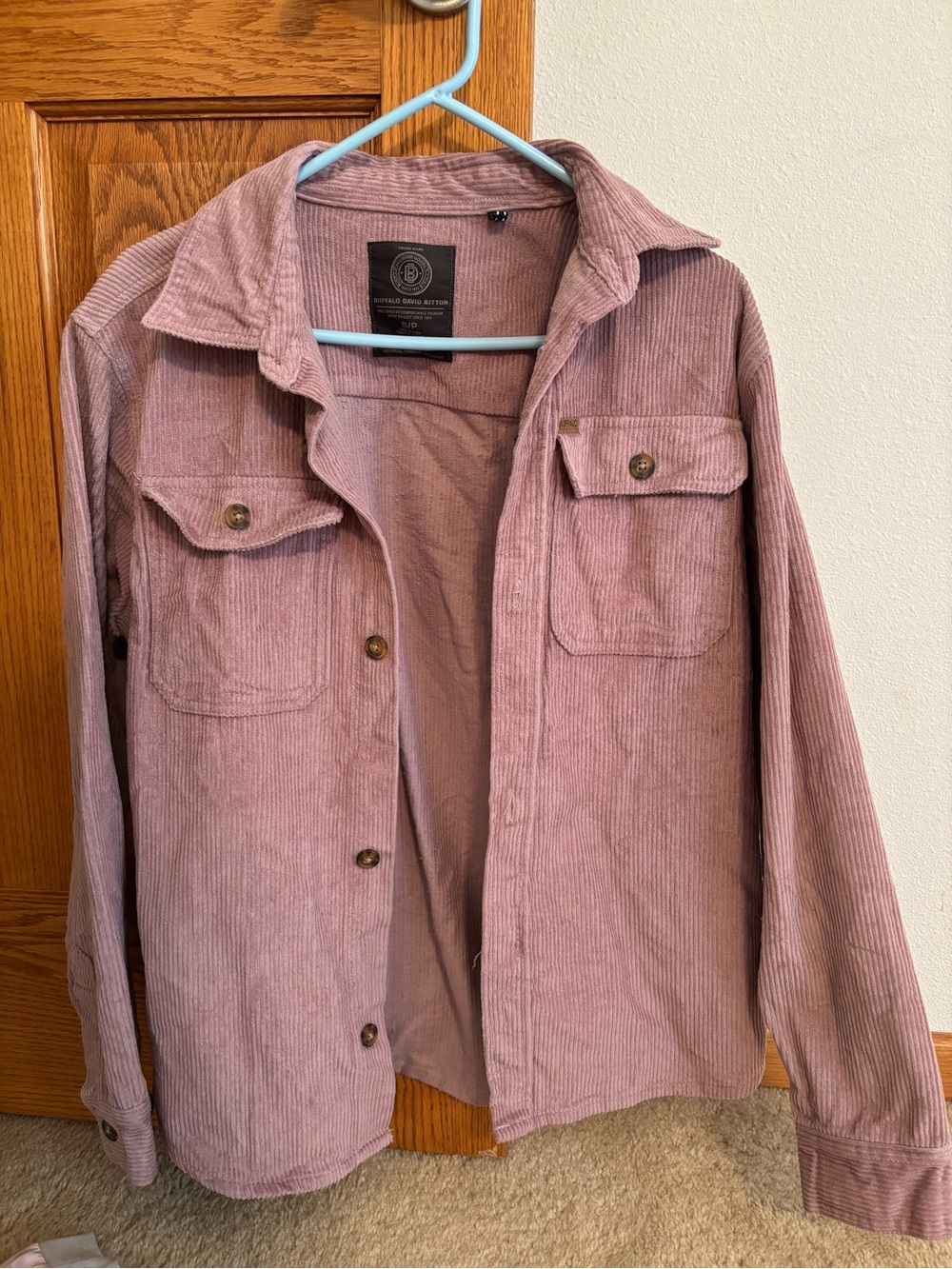 Corduroy Shacket in Dusty Rose - Women's Lightweight Jacket